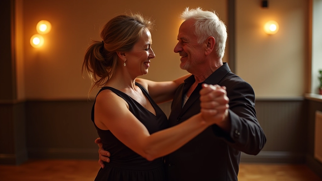Two dancers demonstrating proper partner connection and frame in bachata dance position