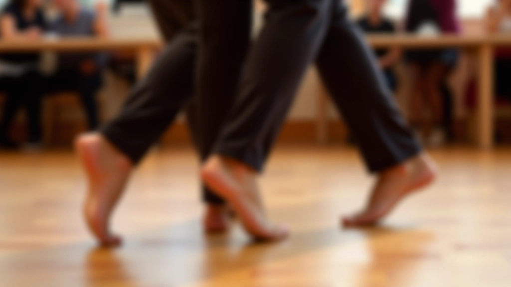 Close-up of dancers' feet showing proper bachata footwork and weight transfer technique