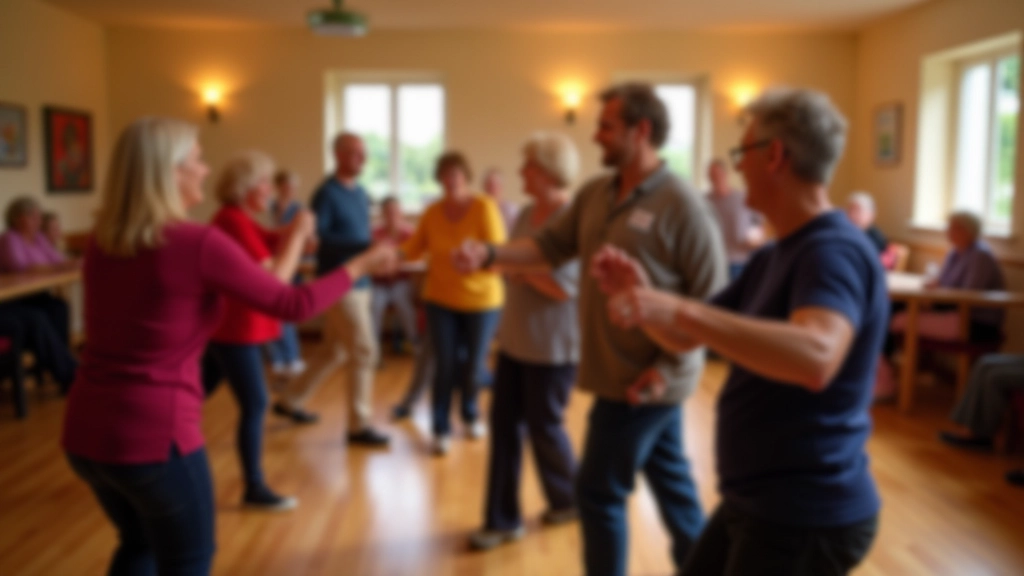 Bachata dance workshop participants in Galway community hall