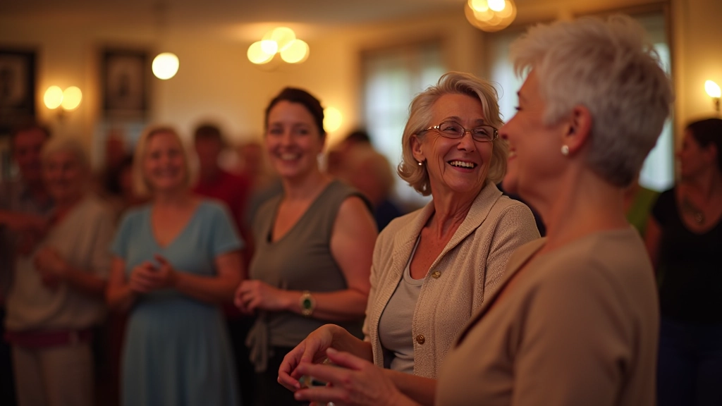 Community of mature dancers enjoying time together